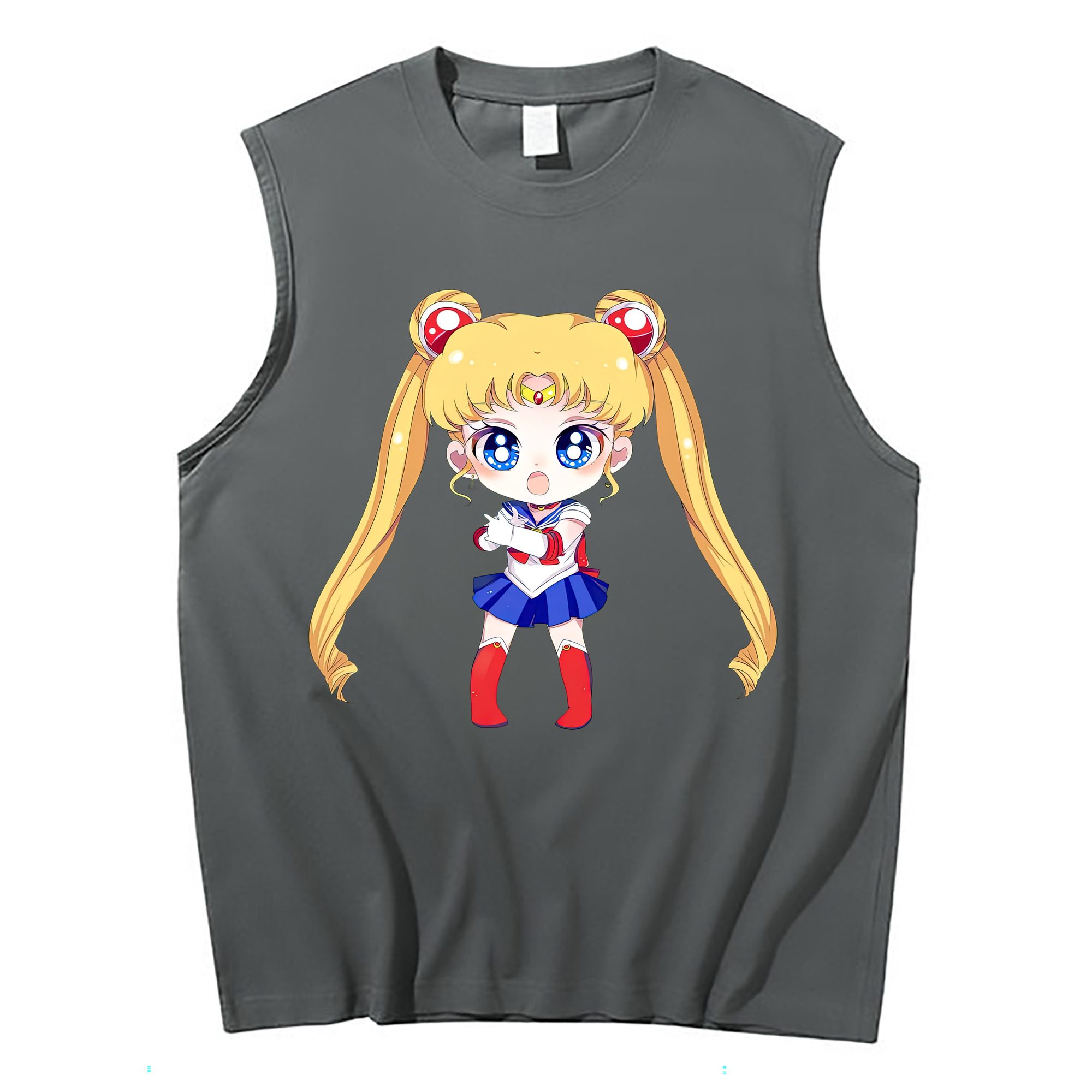 （画像用） 美少女戦士セーラームーン 月野 うさぎ つきの うさぎ Sailor Moon Tsukino Usagi コットン100％タンクトップ（フロントプリント）